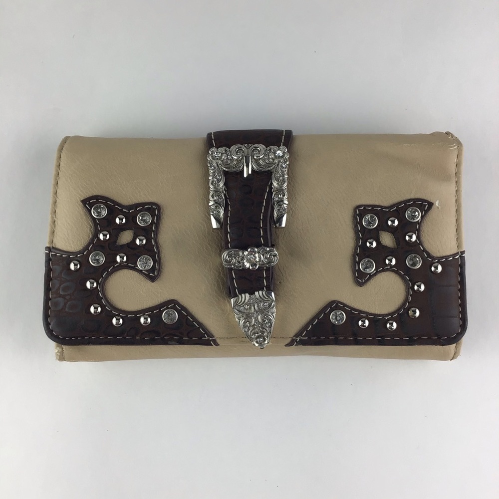 Brown and Beige Wallet Unisex